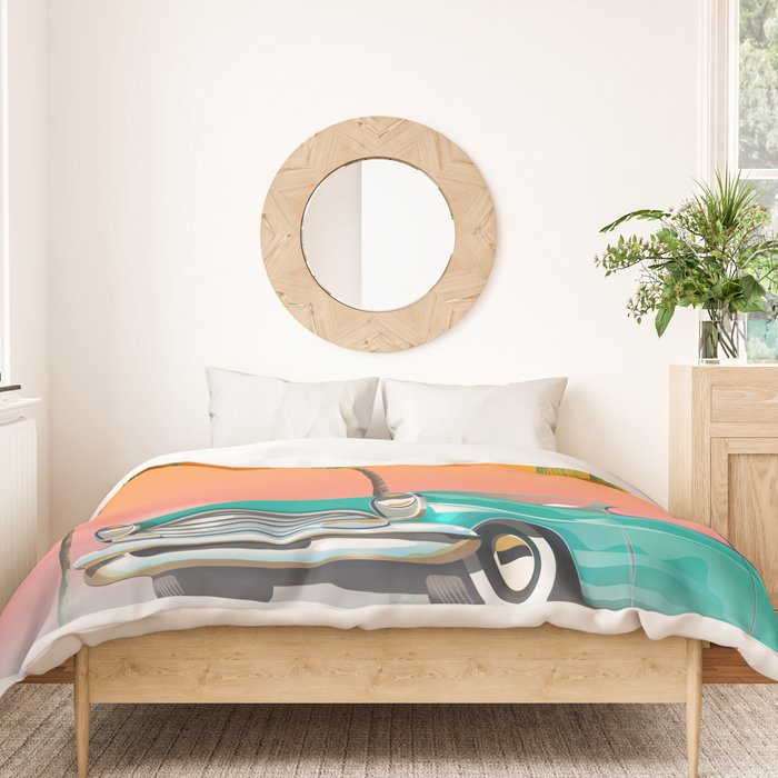 Boca Raton Florida travel poster Duvet Cover Gallery Image 3