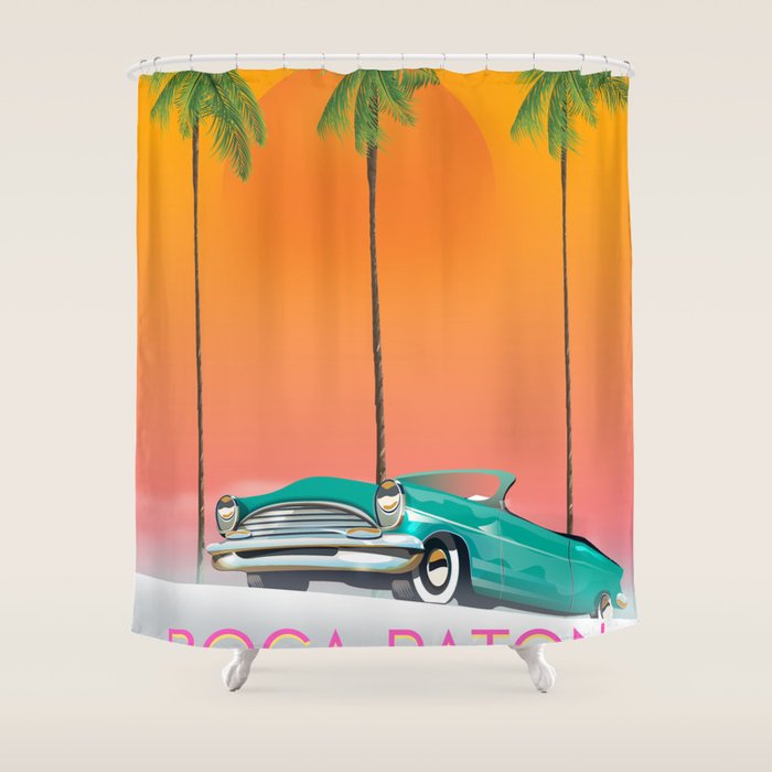Boca Raton Florida travel poster Shower Curtain Gallery Image 1