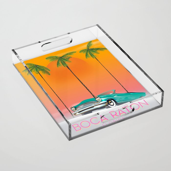 Boca Raton Florida travel poster Acrylic Tray Gallery Image 1