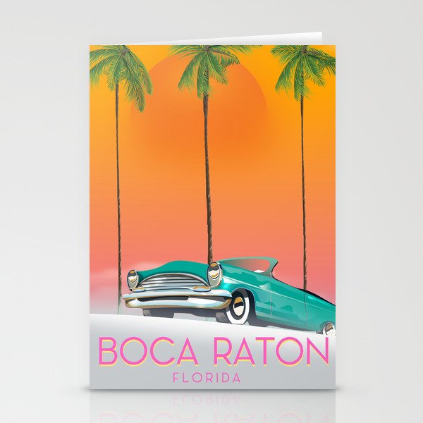 Boca Raton Florida travel poster Stationery Card Gallery Image 2