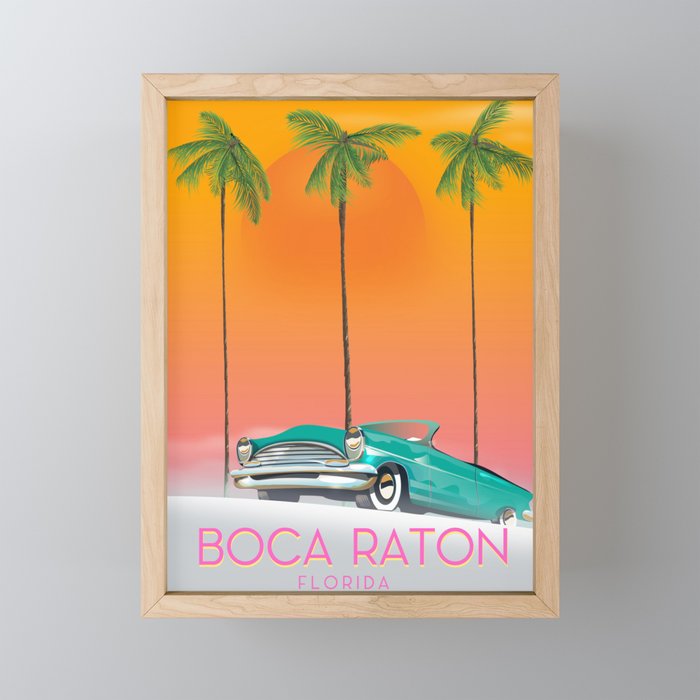 Boca Raton Florida travel poster Mini Art Print Gallery Image 1