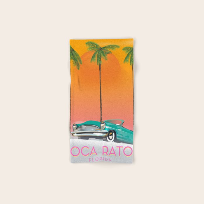 Boca Raton Florida travel poster Bath Towel Gallery Image 1