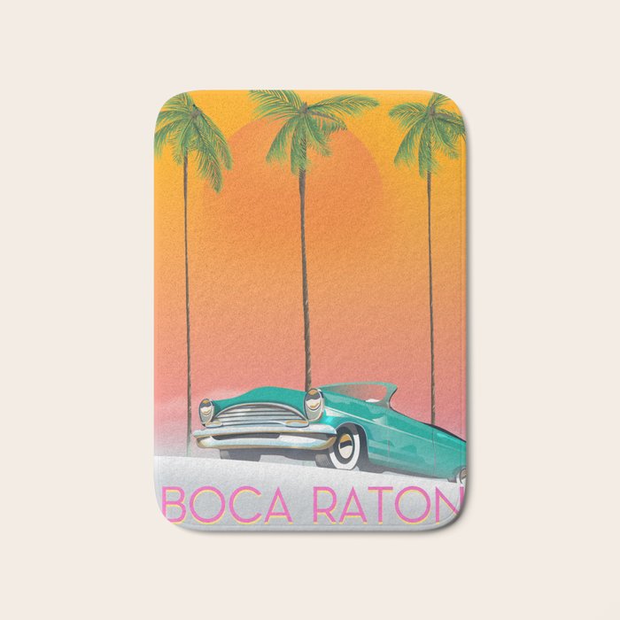Boca Raton Florida travel poster Bath Mat Gallery Image 1