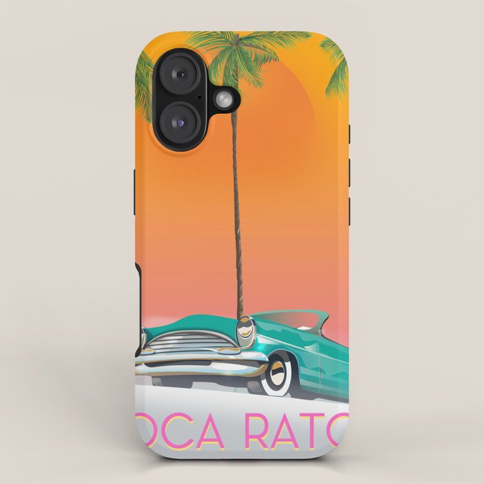 Boca Raton Florida travel poster iPhone Case Gallery Image 1