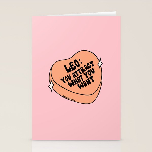 Leo Conversation Heart Stationery Card Gallery Image 2