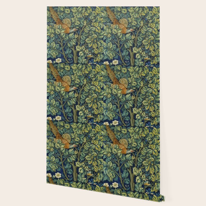Vintage William Morris pattern pheasant and squirrel Wallpaper Gallery Image 2