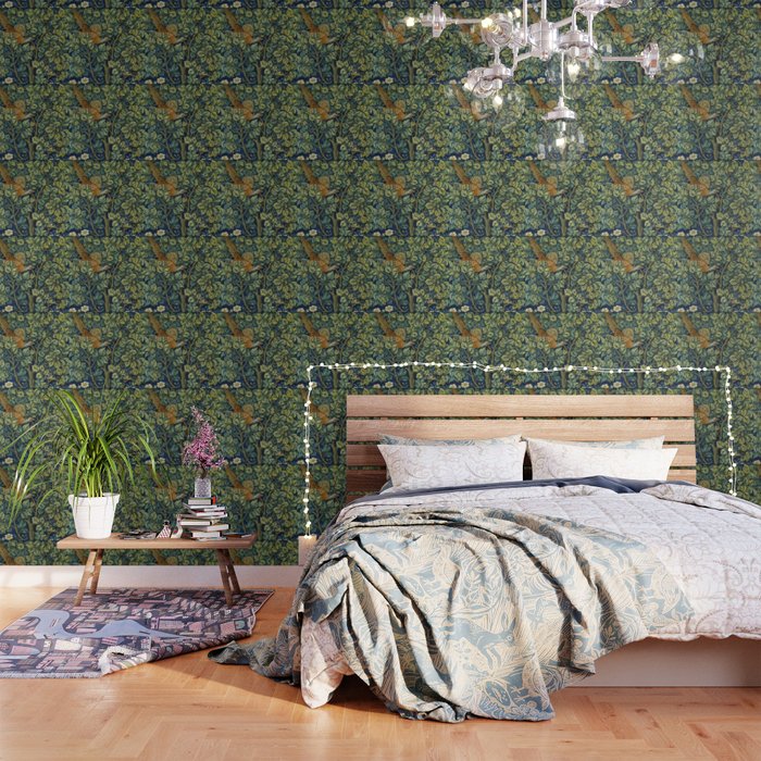 Vintage William Morris pattern pheasant and squirrel Wallpaper Gallery Image 3