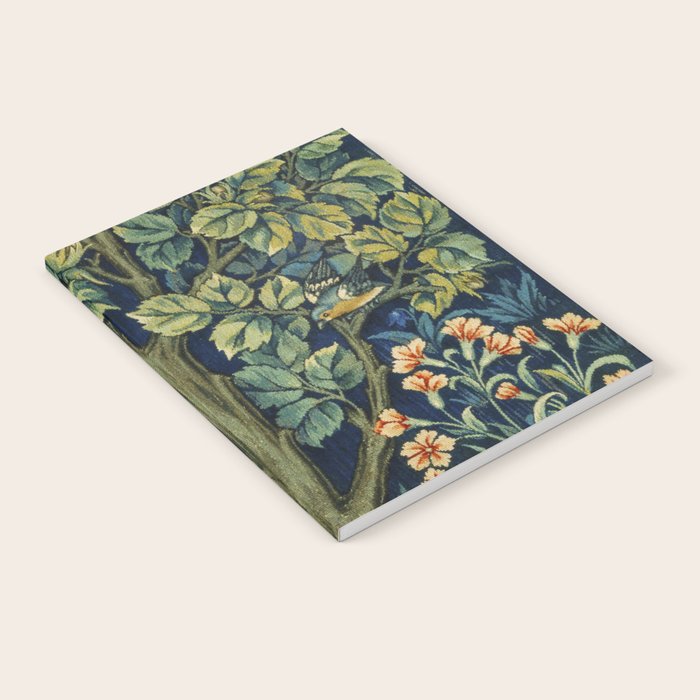 Vintage William Morris pattern pheasant and squirrel Notebook Gallery Image 1