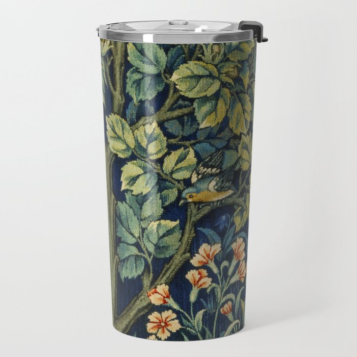 Vintage William Morris pattern pheasant and squirrel Travel Mug Gallery Image 2