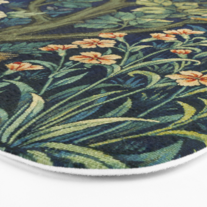 Vintage William Morris pattern pheasant and squirrel Bath Mat Gallery Image 3