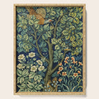 Vintage William Morris pattern pheasant and squirrel Serving Tray Gallery Image 1