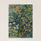 Vintage William Morris pattern pheasant and squirrel Stationery Card Gallery Image 2