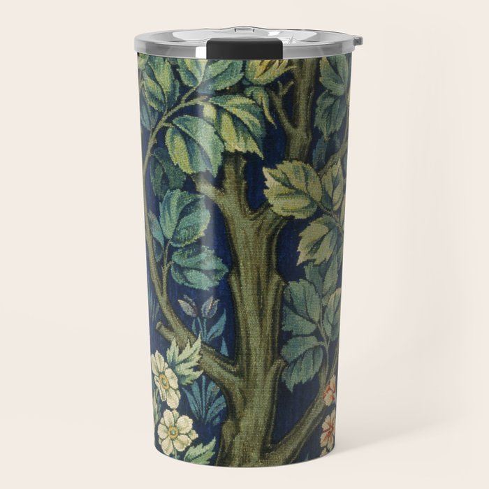 Vintage William Morris pattern pheasant and squirrel Travel Mug Gallery Image 1