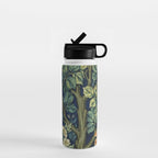 Vintage William Morris pattern pheasant and squirrel Water Bottle Gallery Image 1