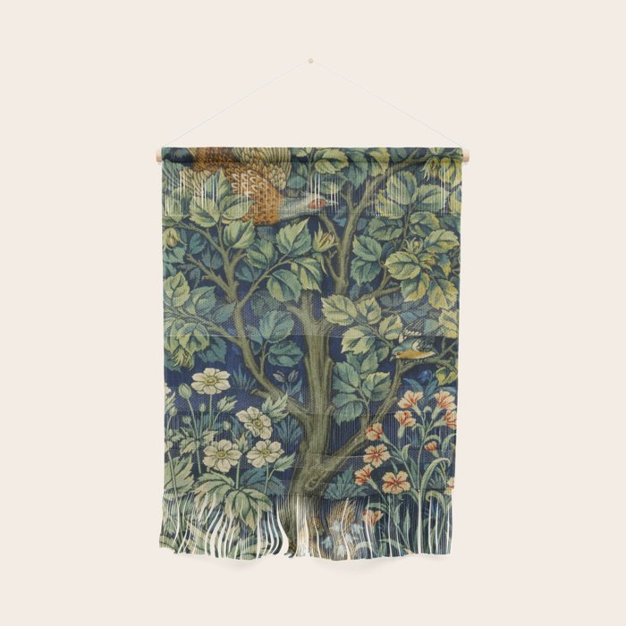Vintage William Morris pattern pheasant and squirrel Wall Hanging Gallery Image 1
