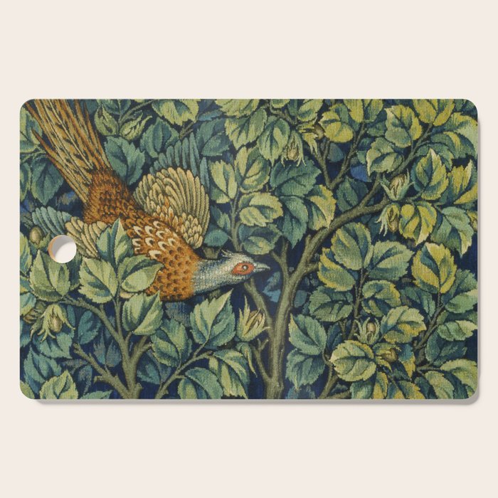 Vintage William Morris pattern pheasant and squirrel Cutting Board Gallery Image 1