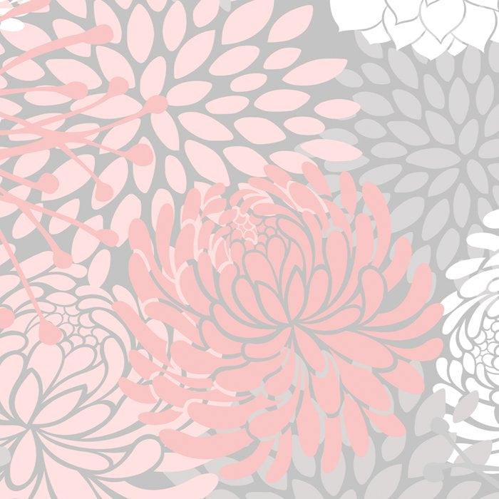 Festive, Floral Prints, Bloom Mix, White and Pink on Grey Coffee Mug Gallery Image 2
