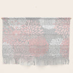 Festive, Floral Prints, Bloom Mix, White and Pink on Grey Wall Hanging Gallery Image 1