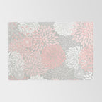 Festive, Floral Prints, Bloom Mix, White and Pink on Grey Rug Gallery Image 2