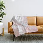 Festive, Floral Prints, Bloom Mix, White and Pink on Grey Throw Blanket Gallery Image 1