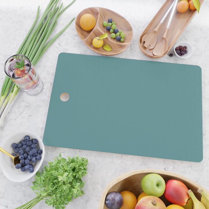 Tropical Teal Solid Color Cutting Board Gallery Image 2