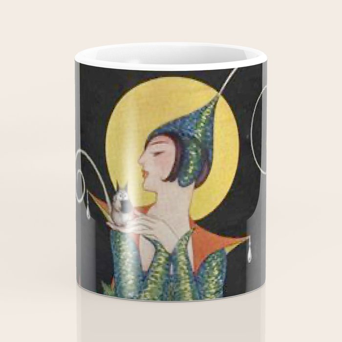 Vintage Fashion Magazine Cover - Illustration December 1914 - Christmas Tree Woman Coffee Mug Gallery Image 4