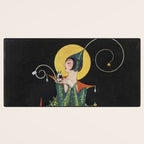 Vintage Fashion Magazine Cover - Illustration December 1914 - Christmas Tree Woman Desk Mat Gallery Image 3