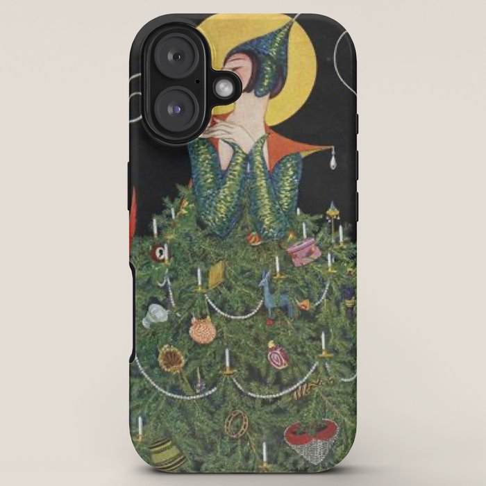 Vintage Fashion Magazine Cover - Illustration December 1914 - Christmas Tree Woman iPhone Case Gallery Image 5