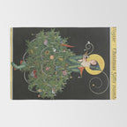 Vintage Fashion Magazine Cover - Illustration December 1914 - Christmas Tree Woman Rug Gallery Image 2