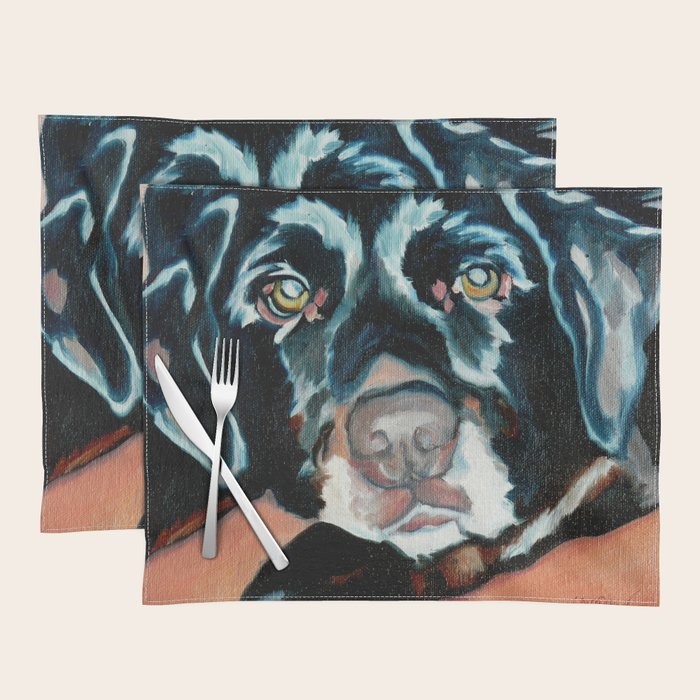 Daisy the Black Lab Dog Portrait Placemat Gallery Image 1
