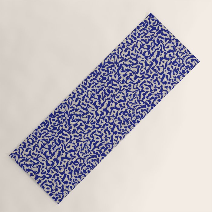 Playful strokes #1 / Beige on Blue Yoga Mat Gallery Image 1