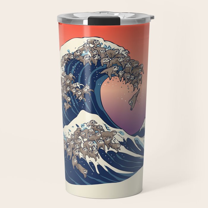 The Great Wave of Sloth Travel Mug Gallery Image 1