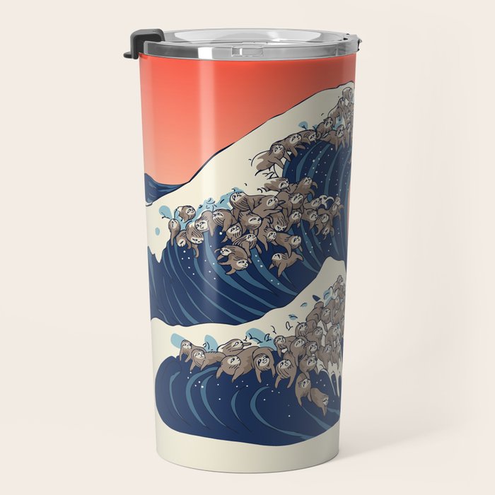 The Great Wave of Sloth Travel Mug Gallery Image 3