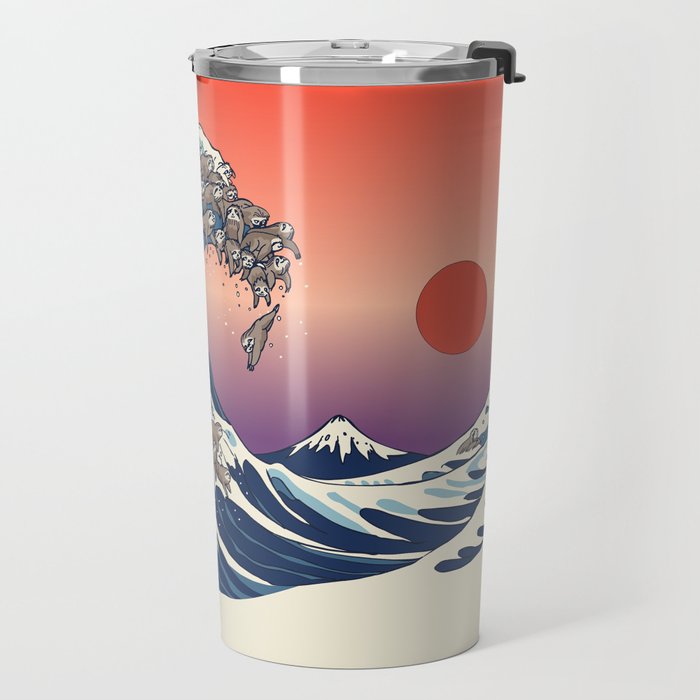 The Great Wave of Sloth Travel Mug Gallery Image 2