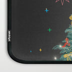 Colorful Christmas Tree with Bows and Stars on Black Background Laptop Sleeve Gallery Image 3