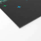 Colorful Christmas Tree with Bows and Stars on Black Background Welcome Mat Gallery Image 2
