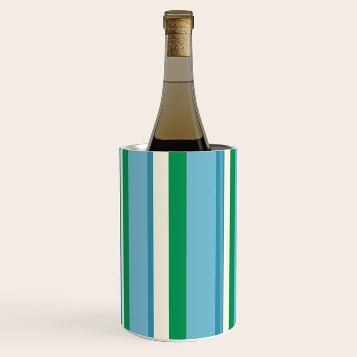 Classic Stripes XXVII - Beachy Blue and Green Wine Chiller Gallery Image 3