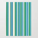 Classic Stripes XXVII - Beachy Blue and Green Poster Gallery Image 4