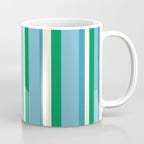 Classic Stripes XXVII - Beachy Blue and Green Coffee Mug Gallery Image 1