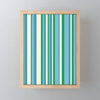 Classic Stripes XXVII - Beachy Blue and Green Mini Art Print Gallery Image 1