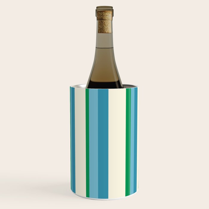Classic Stripes XXVII - Beachy Blue and Green Wine Chiller Gallery Image 2