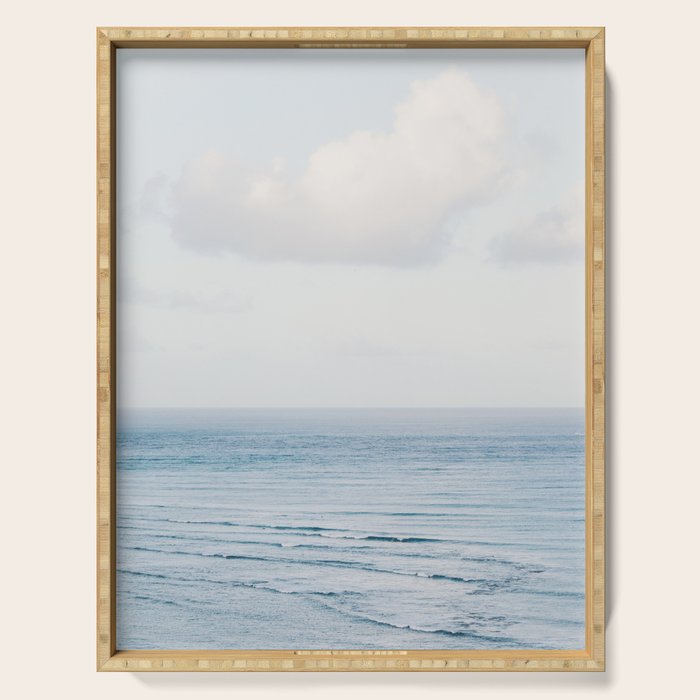 Pale Blue Sea - Ocean, Nature Photography Serving Tray Gallery Image 1