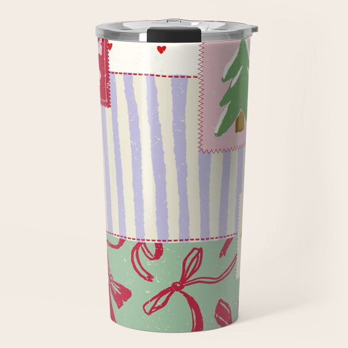 Retro christmas patch Travel Mug Gallery Image 1