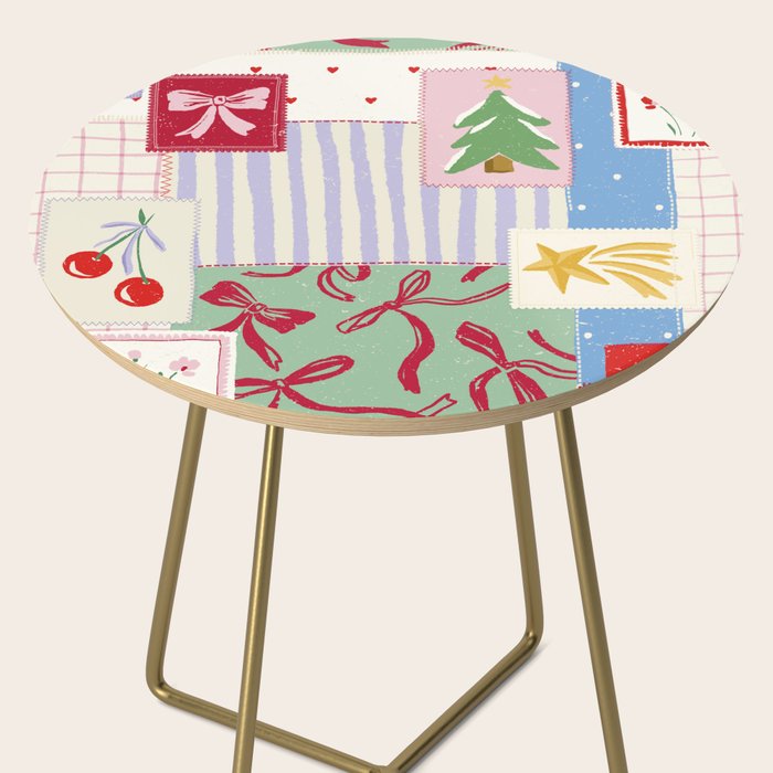 Retro christmas patch Side Table Gallery Image 2