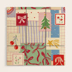 Retro christmas patch Wood Wall Art Gallery Image 1