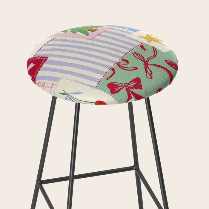 Retro christmas patch Stool Gallery Image 2