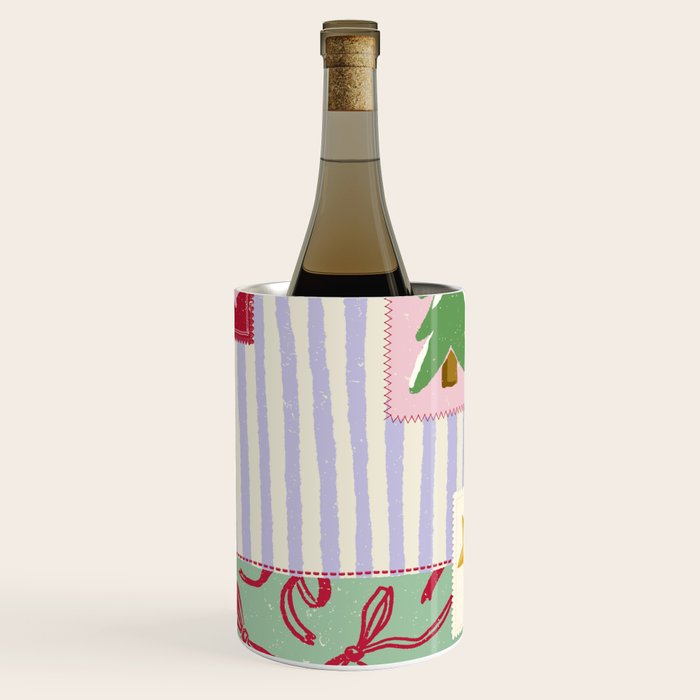 Retro christmas patch Wine Chiller Gallery Image 1