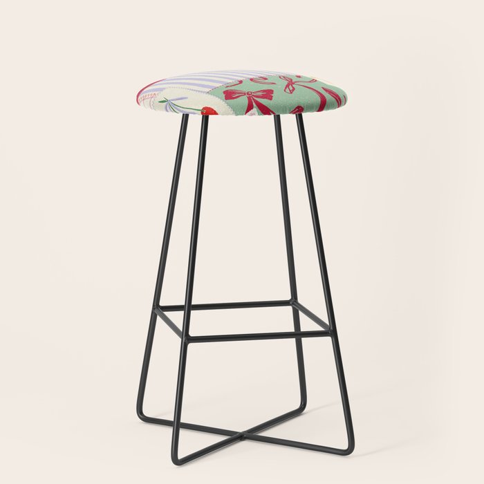 Retro christmas patch Stool Gallery Image 1