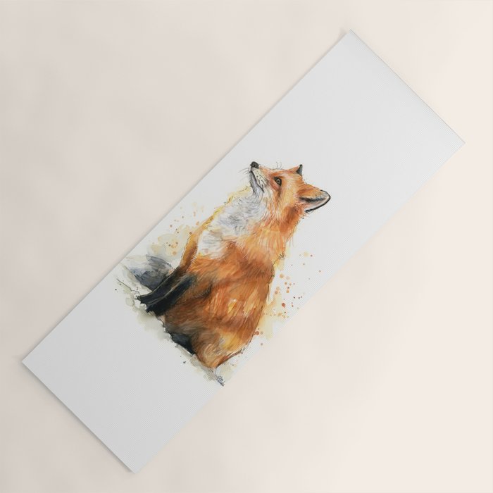 Fox Watercolor Red Fox Painting Yoga Mat Gallery Image 1