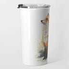 Fox Watercolor Red Fox Painting Travel Mug Gallery Image 3